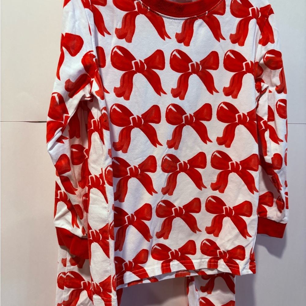 Red Bow Kids Pajama Set